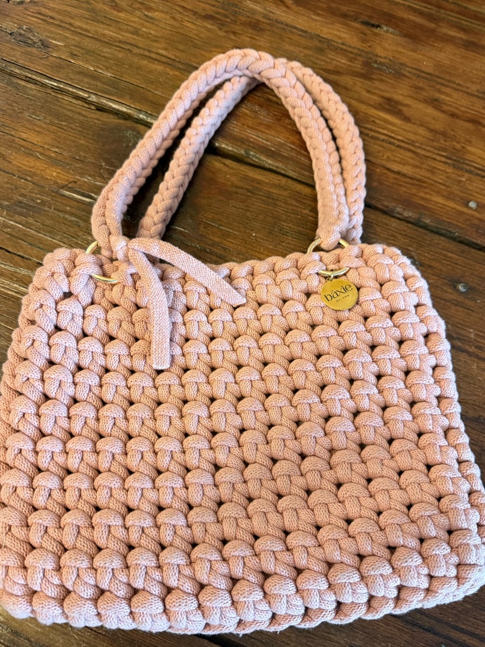 Pink Crochet Tote Bag - Soft Pink Women’s Handbag